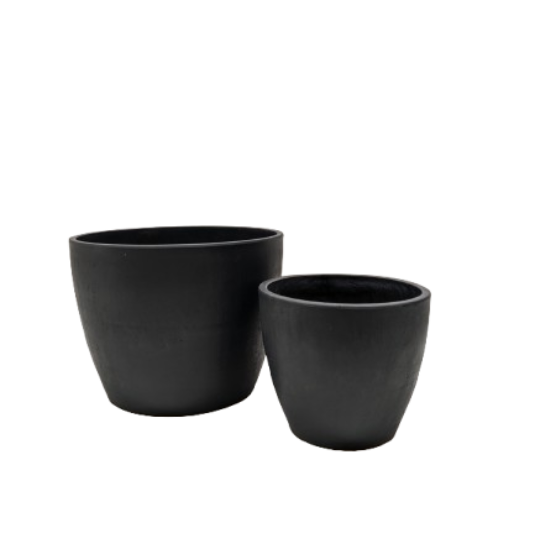 Black and Terra Cotta Eco Pots