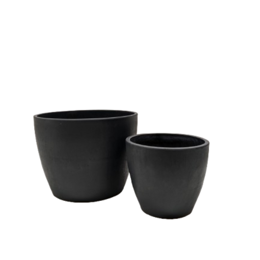 Black and Terra Cotta Eco Pots