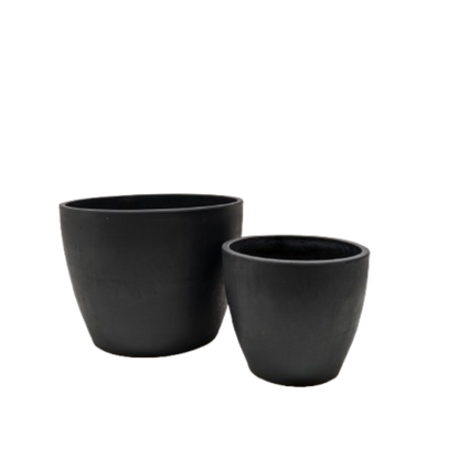 Black and Terra Cotta Eco Pots